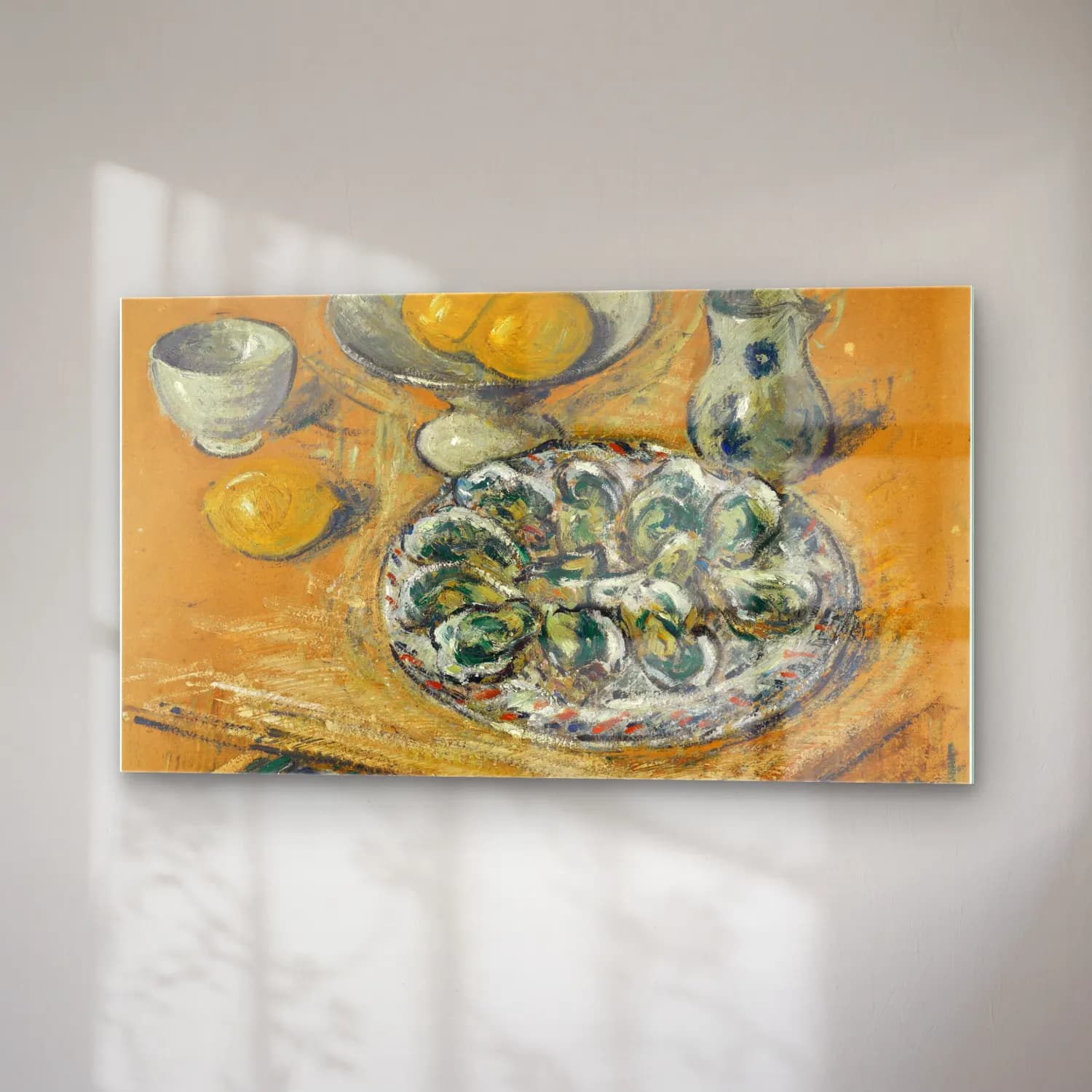 Gustave Loiseau – Huîtres et citrons cam tablo — sağ açıdan görünüm