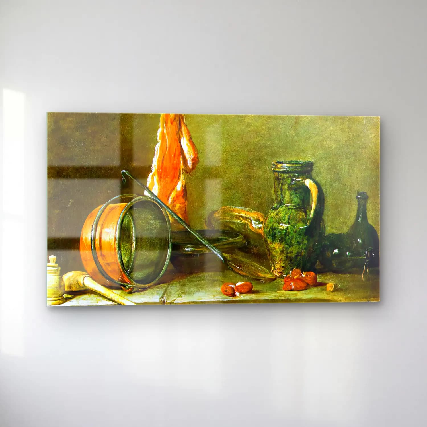 Jean-Baptiste-Siméon Chardin – A Lean Diet with Cooking Utensils cam tablo — sol açıdan görünüm