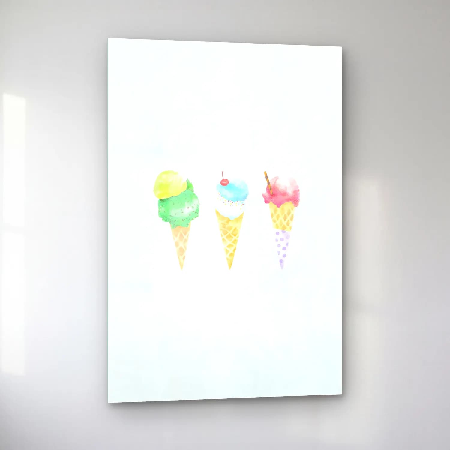 Pastel Dondurma – Pastel Tonlar cam tablo — sol açıdan görünüm