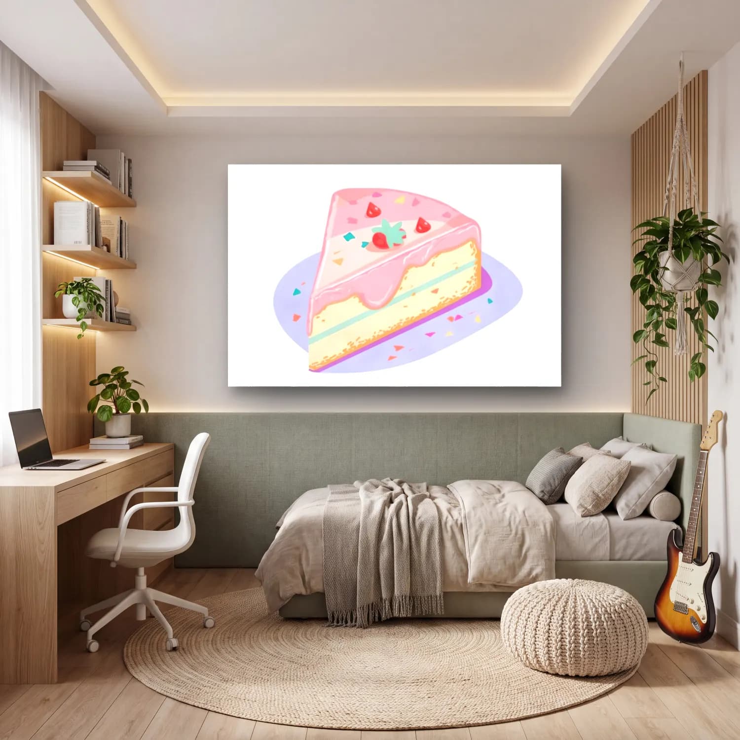 Pastel Tatlılar No. 10 cam tablo — genç odasında
