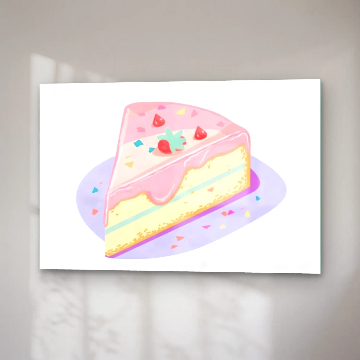 Pastel Tatlılar No. 10 cam tablo — sağ açıdan görünüm