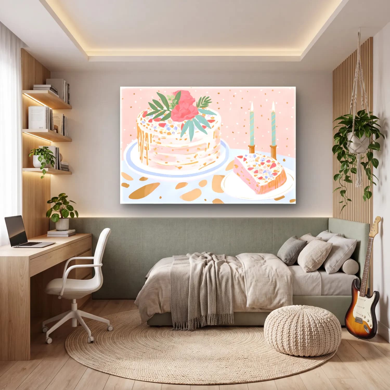 Pastel Tatlılar No. 11 cam tablo — genç odasında