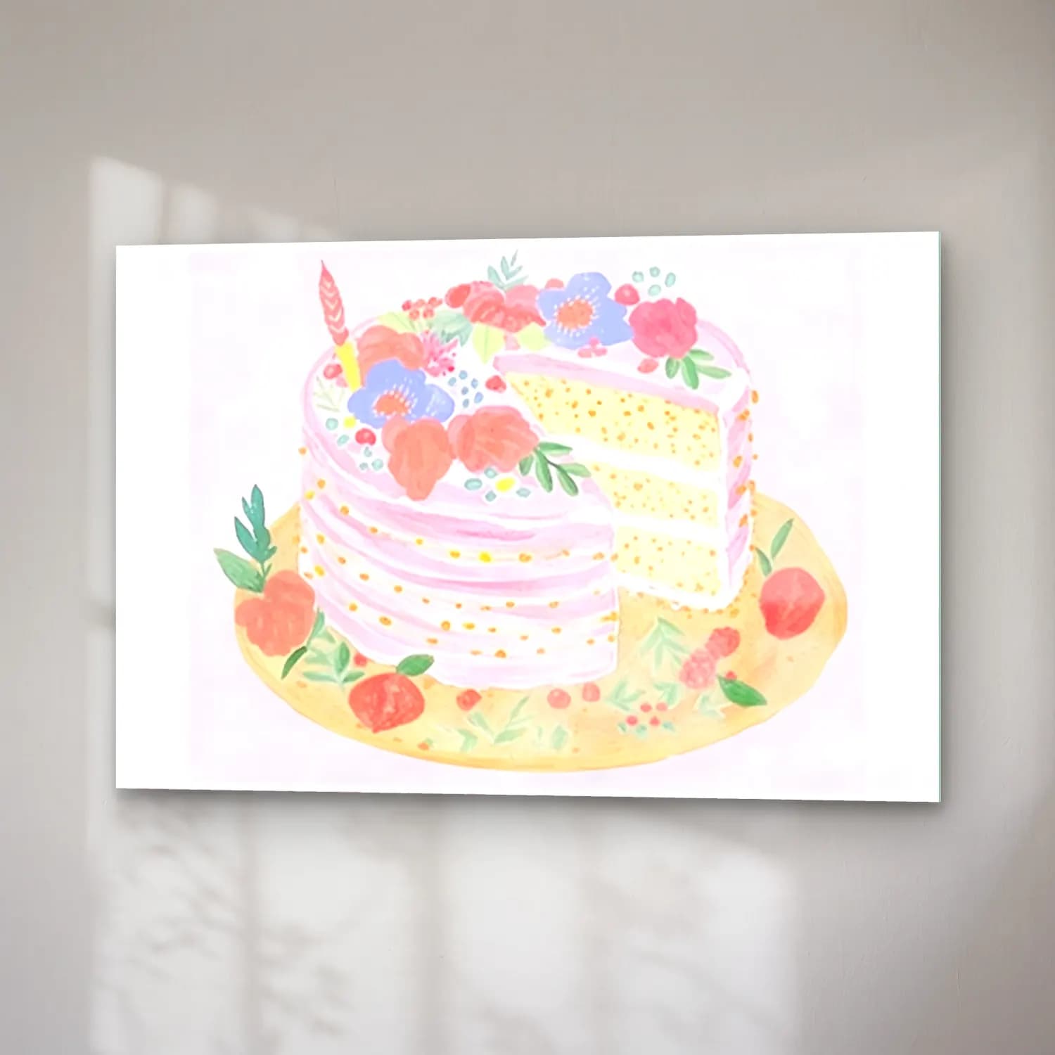 Pastel Tatlılar No. 12 cam tablo — sağ açıdan görünüm