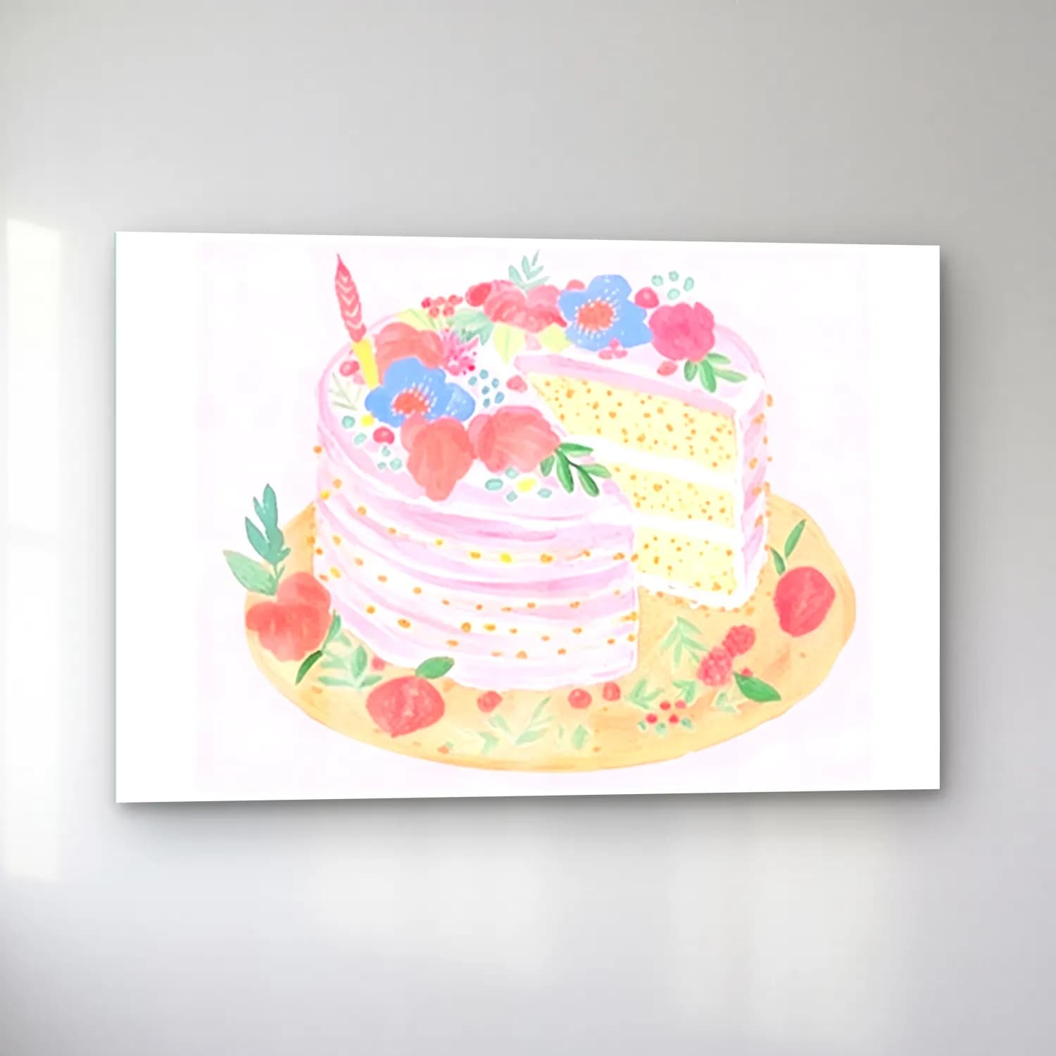 Pastel Tatlılar No. 12 cam tablo — sol açıdan görünüm