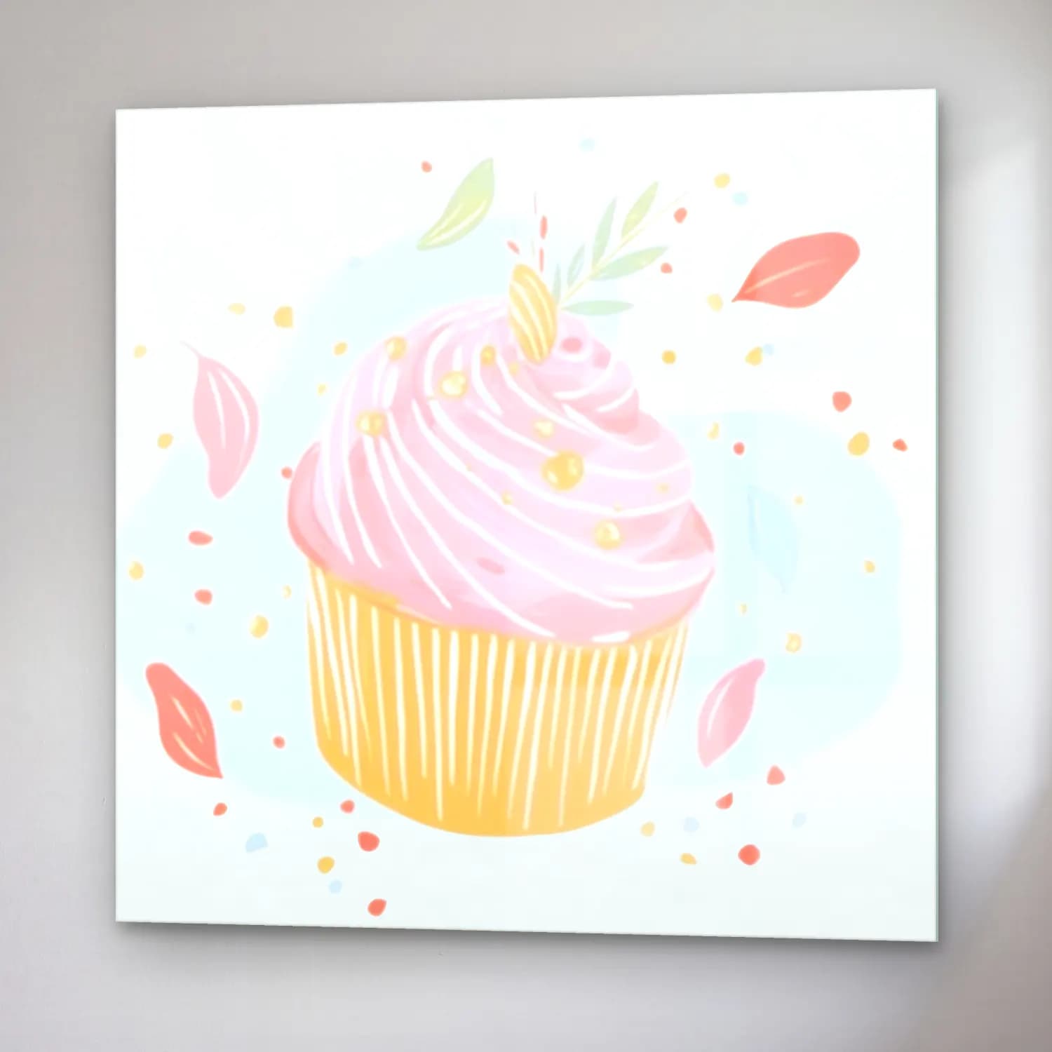 Pastel Tatlılar No. 13 cam tablo — sağ açıdan görünüm