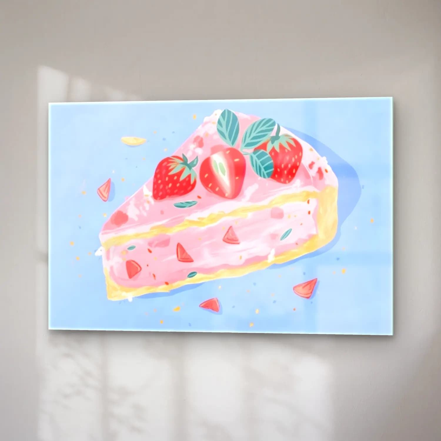 Pastel Tatlılar No. 19 cam tablo — sağ açıdan görünüm