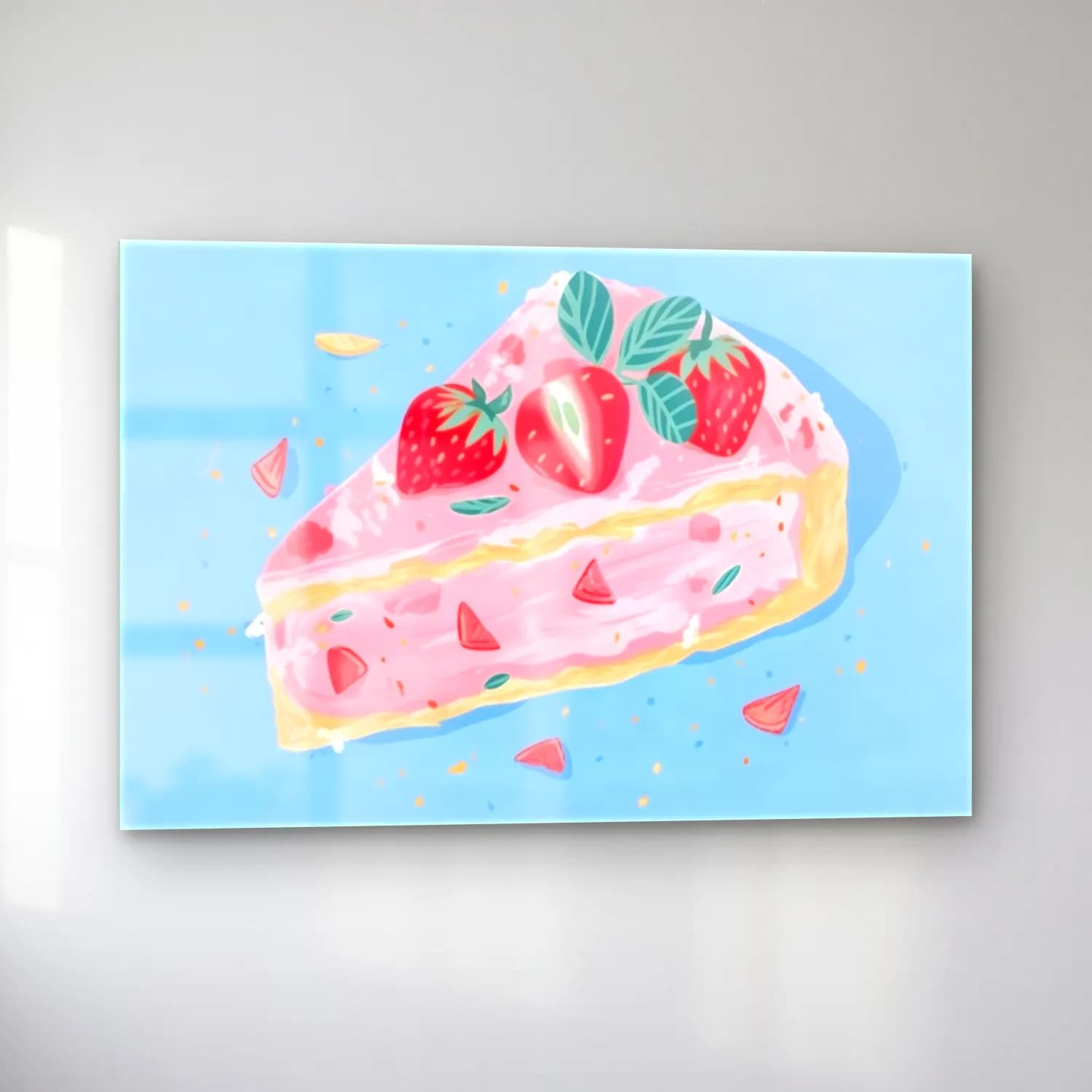 Pastel Tatlılar No. 19 cam tablo — sol açıdan görünüm