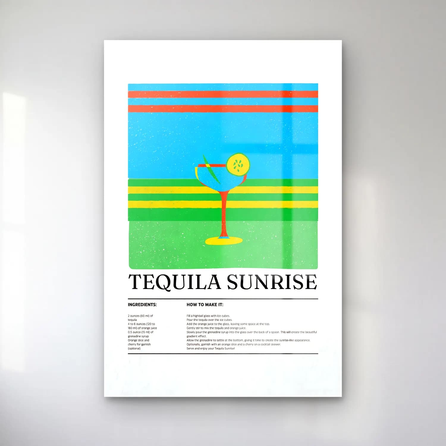 Vintage Poster Kokteyl – Turuncu Tonlar cam tablo — Vintage Poster Kokteyl – Turuncu Tonlar — vintage poster kokteyl