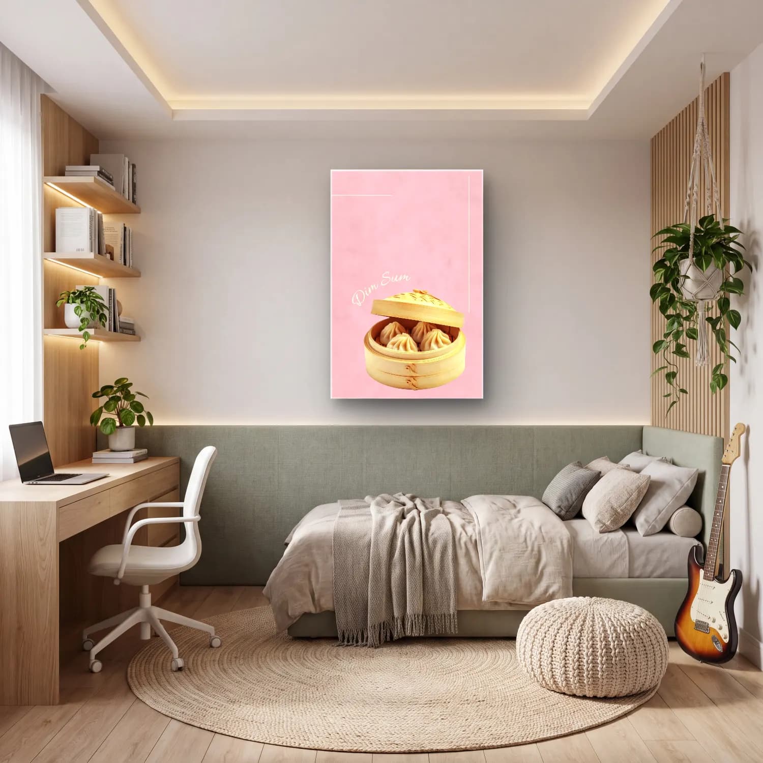Pastel Dondurma No. 8 cam tablo — genç odasında