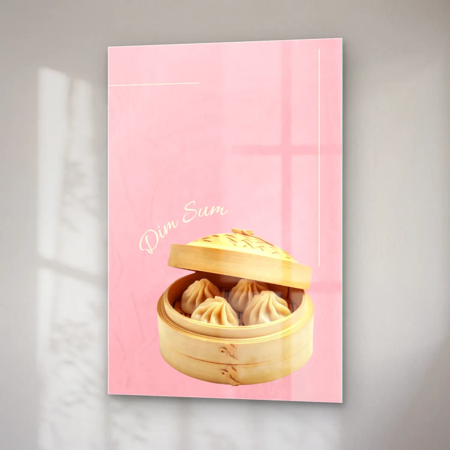 Pastel Dondurma No. 8 cam tablo — sağ açıdan görünüm