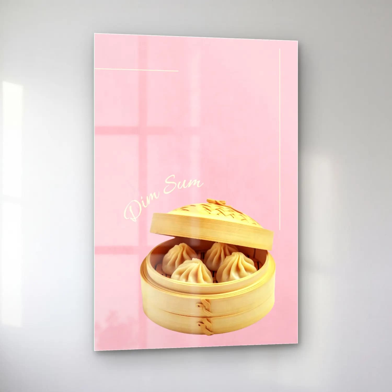 Pastel Dondurma No. 8 cam tablo — sol açıdan görünüm