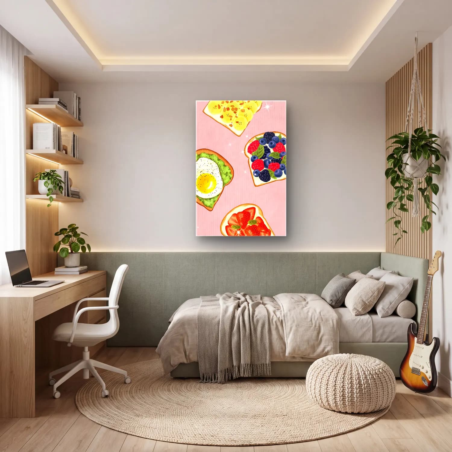 Pastel Ekmek ve Pastalar No. 5 cam tablo — genç odasında