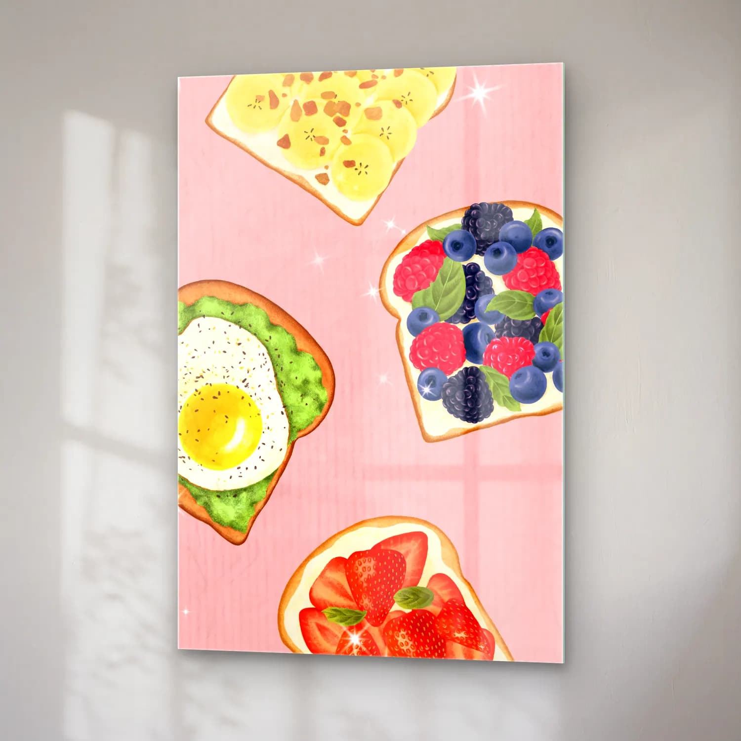 Pastel Ekmek ve Pastalar No. 5 cam tablo — sağ açıdan görünüm