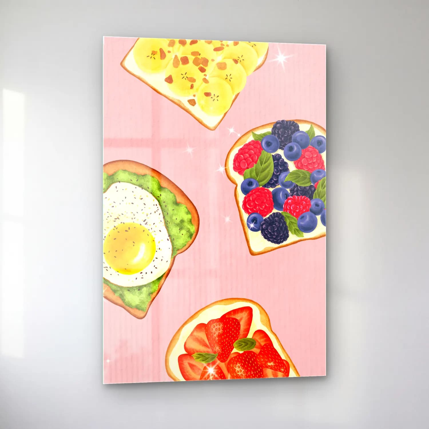 Pastel Ekmek ve Pastalar No. 5 cam tablo — sol açıdan görünüm