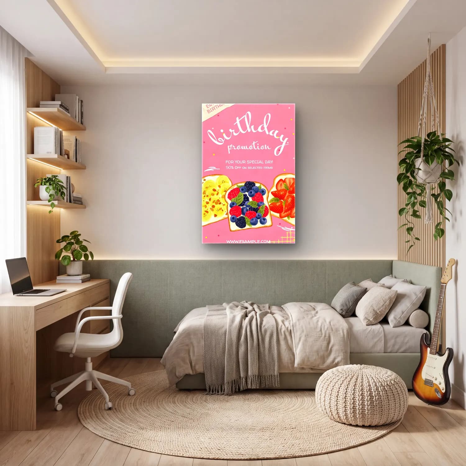 Pastel Tatlılar No. 26 cam tablo — genç odasında