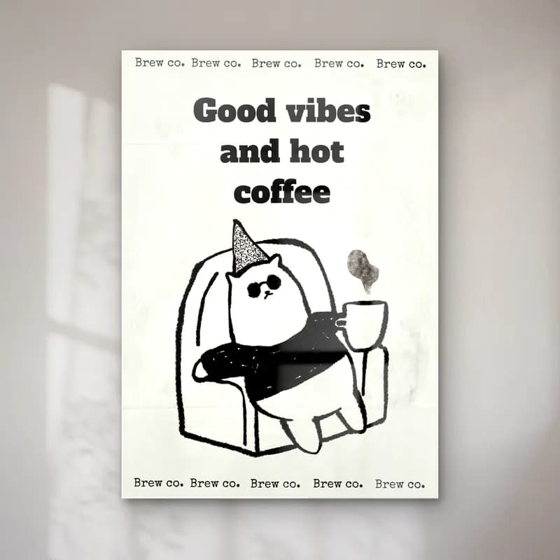 Vintage Poster Kahve Fincanı cam tablo — Vintage Poster Kahve Fincanı — vintage poster kahve fincanı