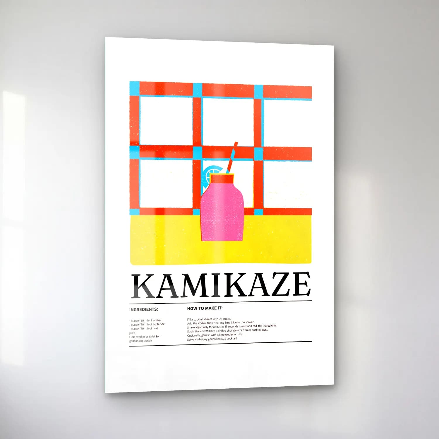 Vintage Poster Dondurma cam tablo — sol açıdan görünüm