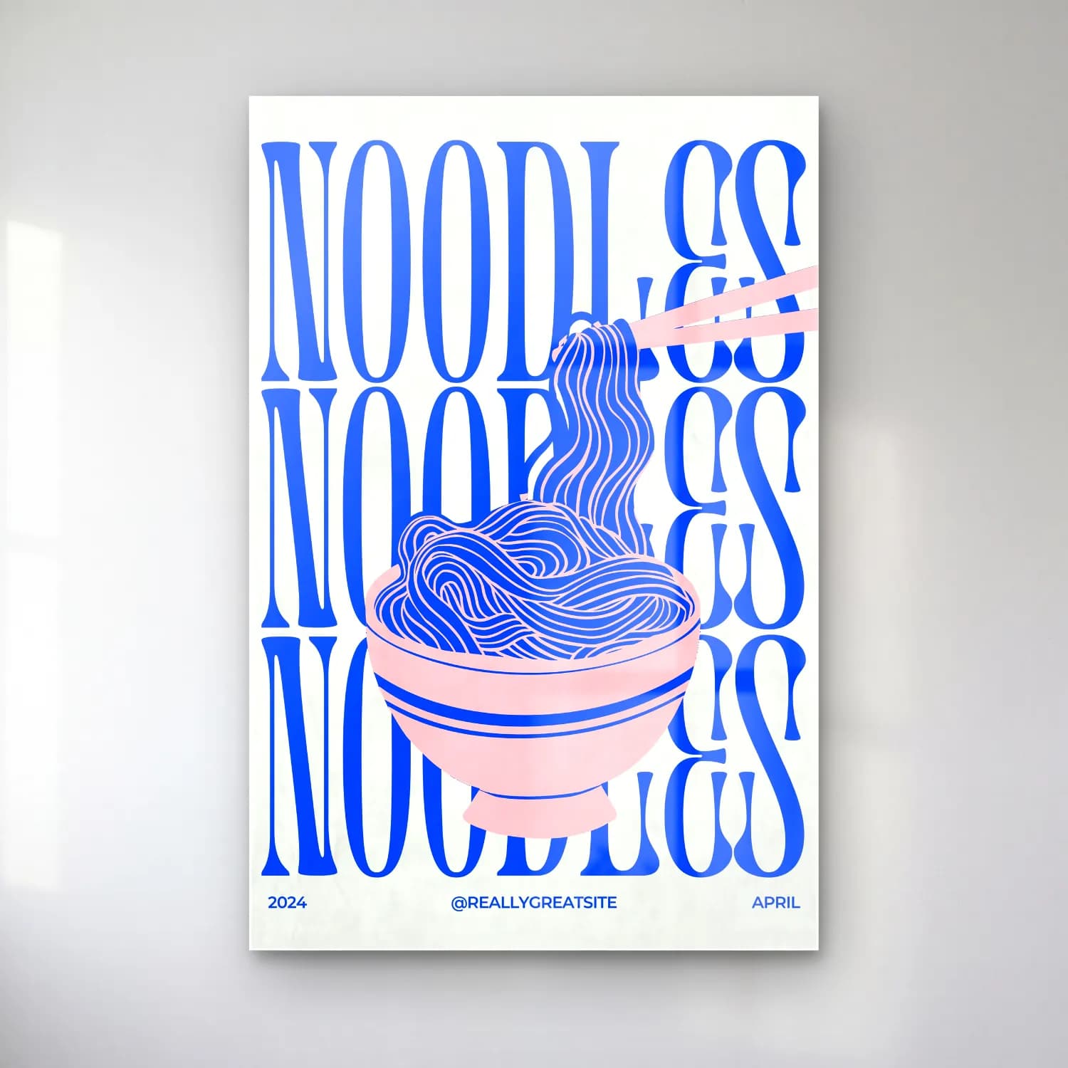 Vintage Poster Makarna – Mavi Tonlar cam tablo — Vintage Poster Makarna – Mavi Tonlar — vintage poster makarna