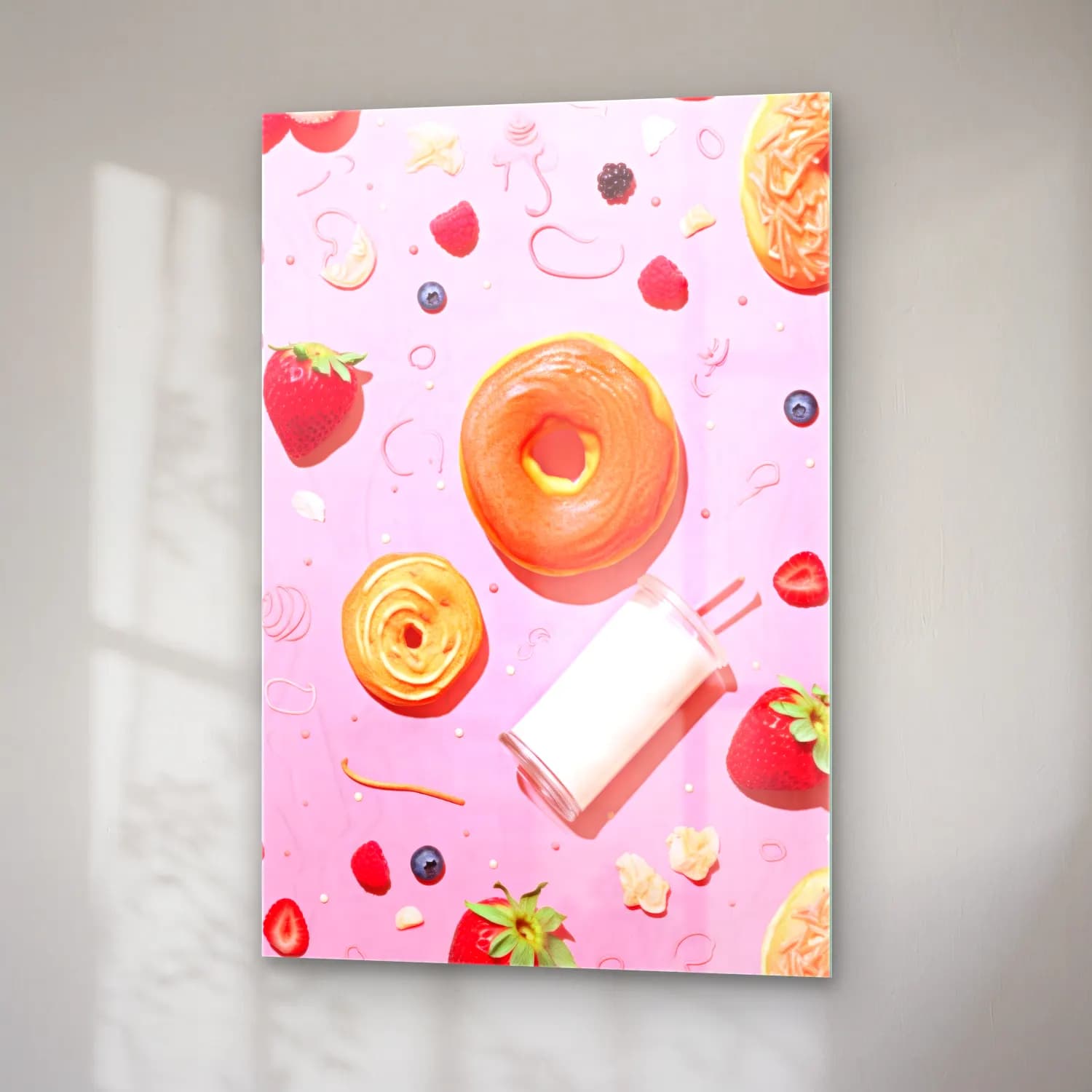 Pastel Tatlılar No. 28 cam tablo — sağ açıdan görünüm