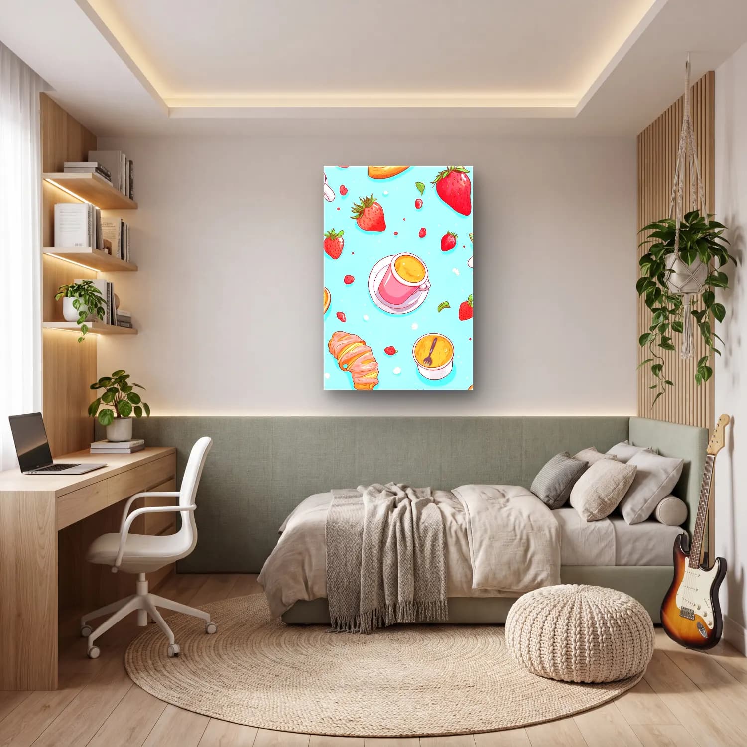 Pastel Tatlılar No. 30 cam tablo — genç odasında