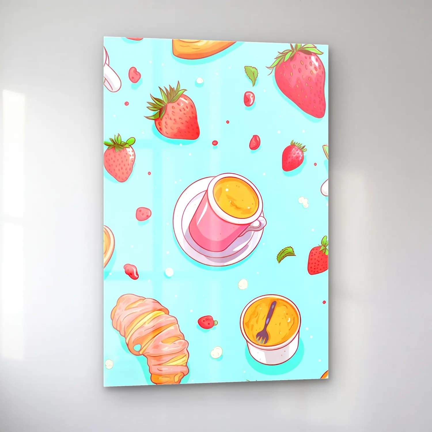 Pastel Tatlılar No. 30 cam tablo — sol açıdan görünüm