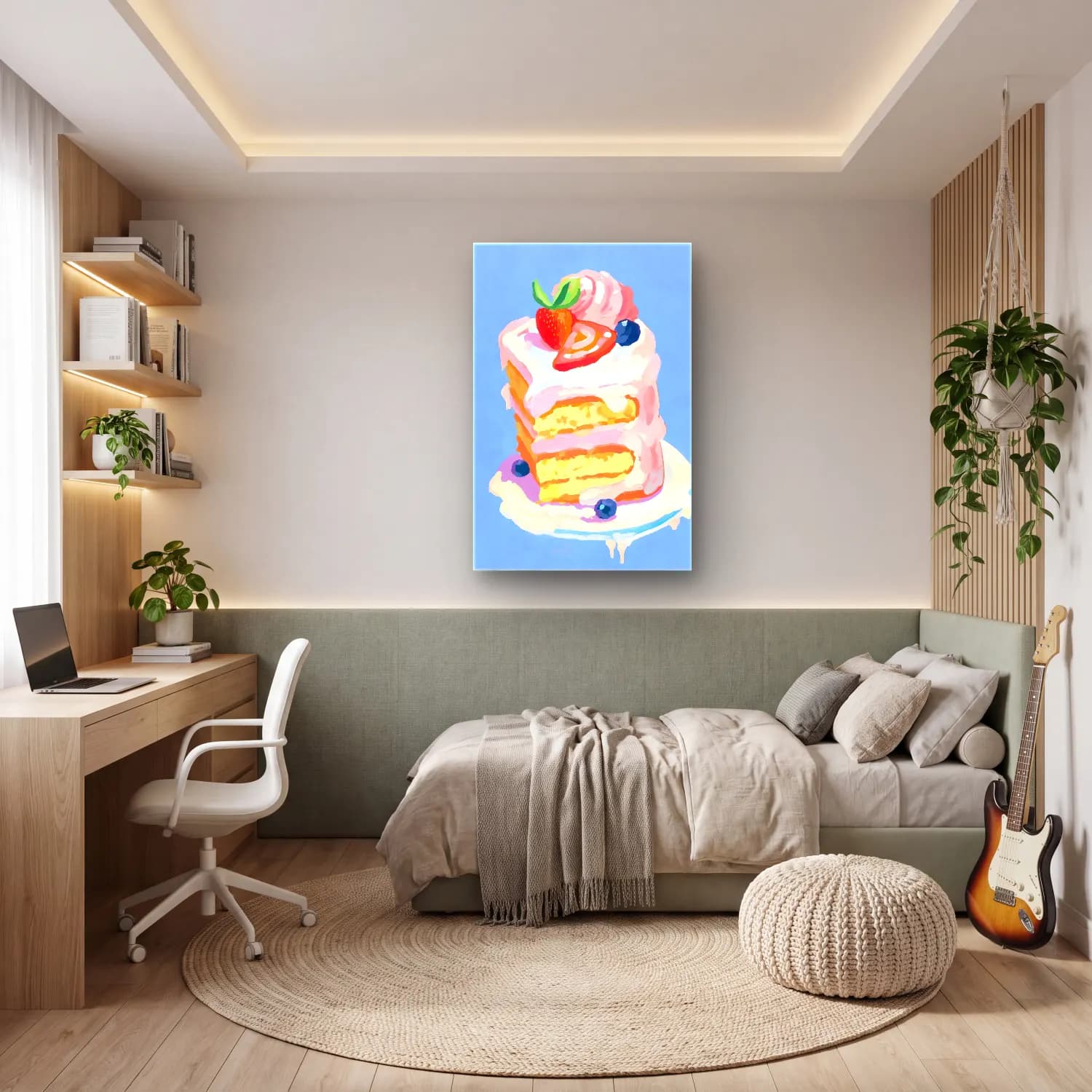Pastel Tatlılar No. 32 cam tablo — genç odasında