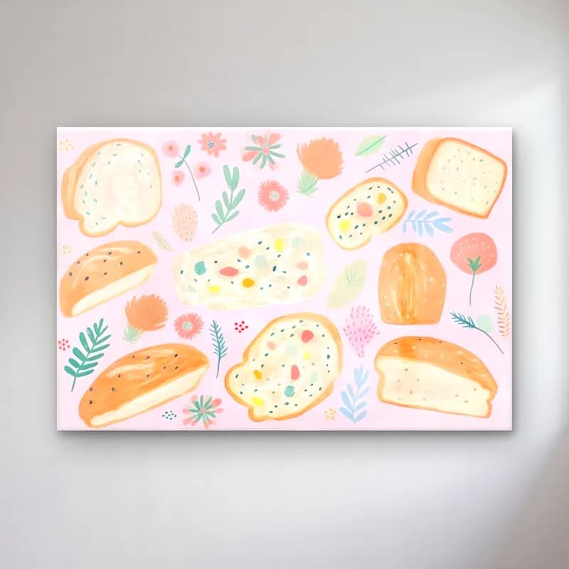 Pastel Ekmek ve Pastalar No. 9 cam tablo — Pastel Ekmek ve Pastalar No. 9 — pastel ekmek ve pastalar