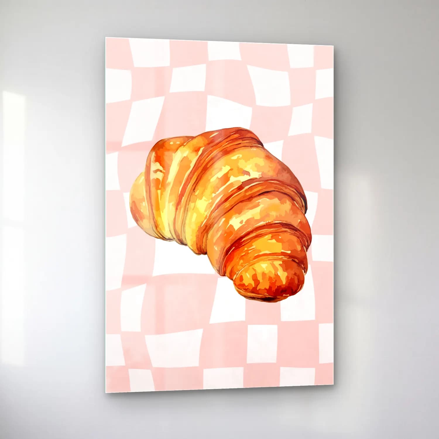 Suluboya Ekmek ve Pastalar – Pastel Tonlar cam tablo — sol açıdan görünüm