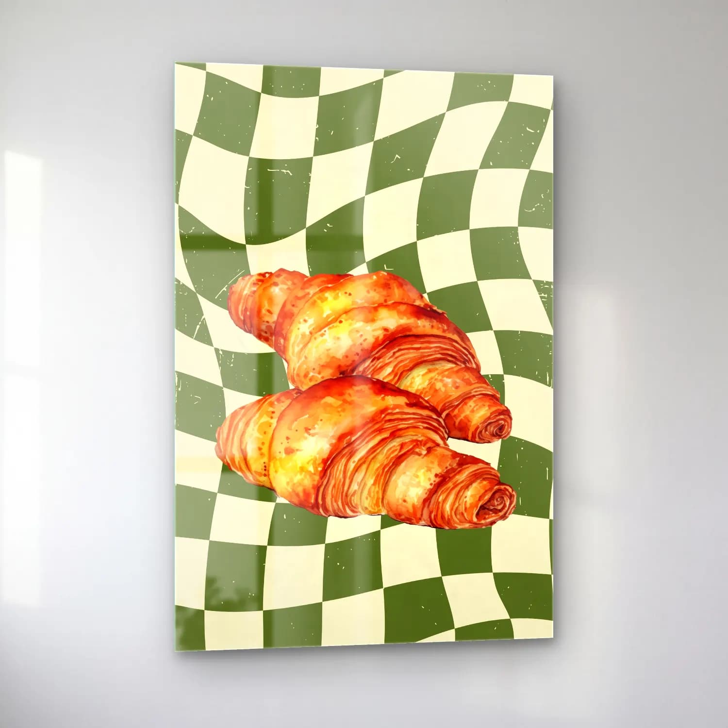 Vintage Dama Deseni – Pastel Tonlar cam tablo — sol açıdan görünüm
