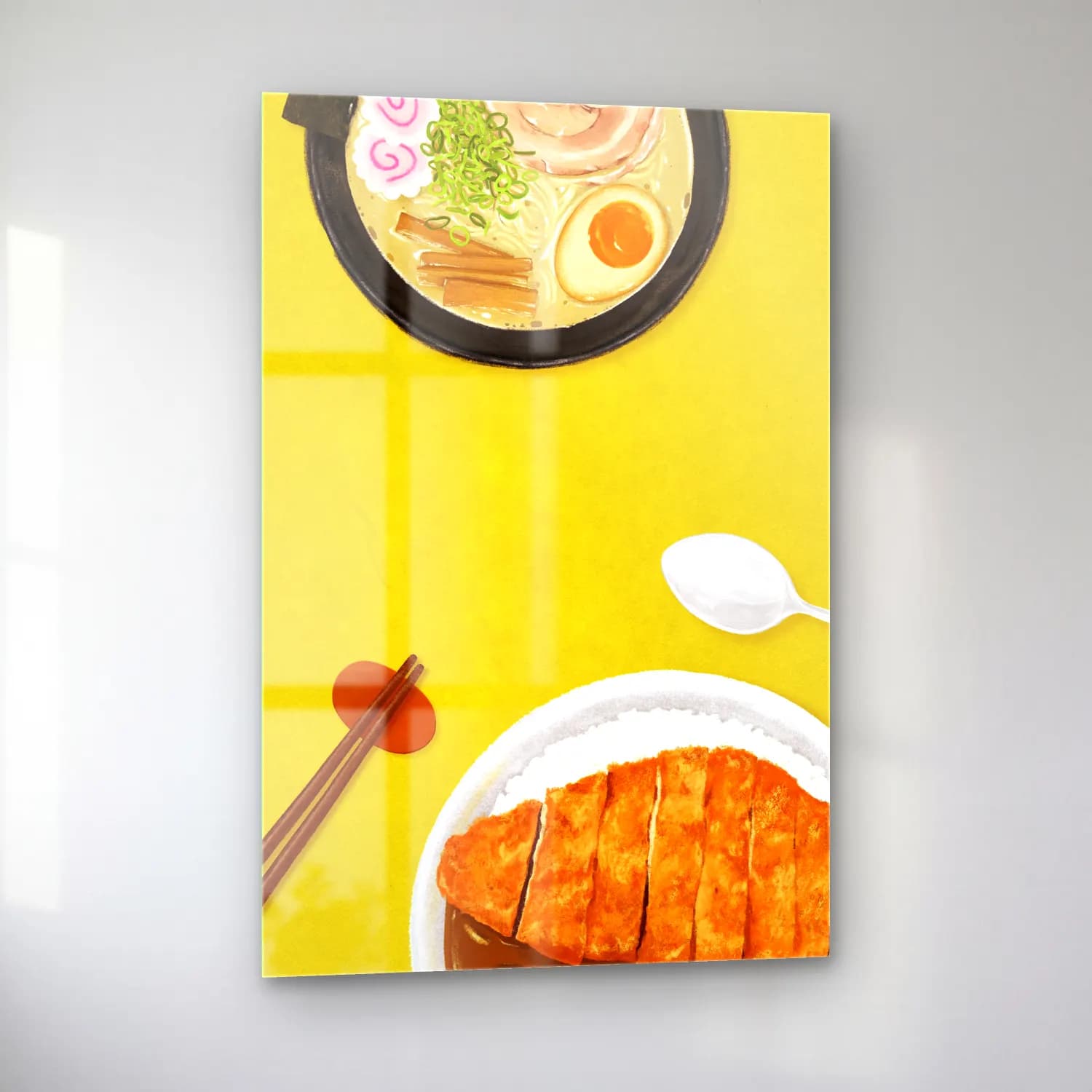 Pastel Makarna – Sarı Tonlar cam tablo — sol açıdan görünüm