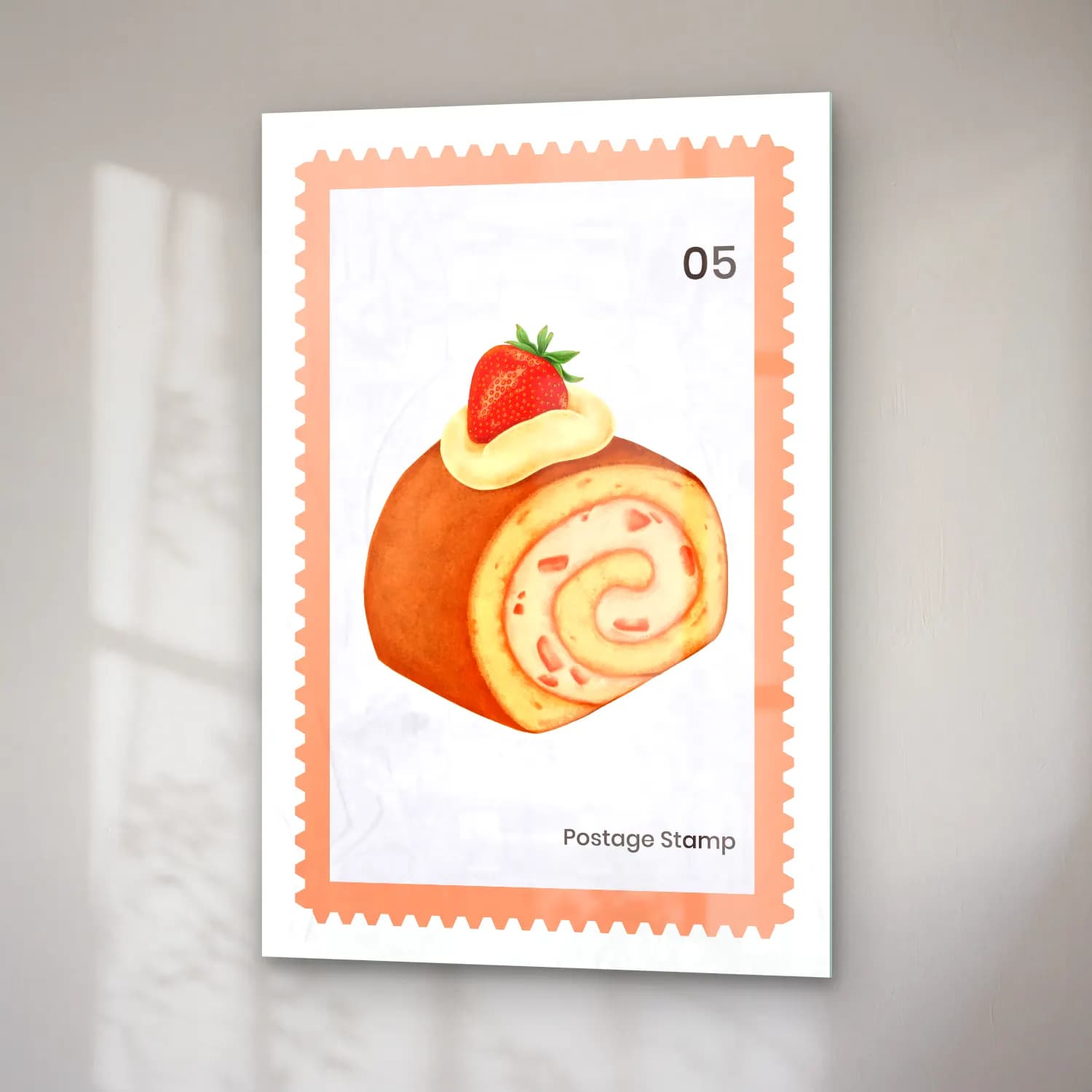 Pastel Tatlılar No. 35 cam tablo — sağ açıdan görünüm