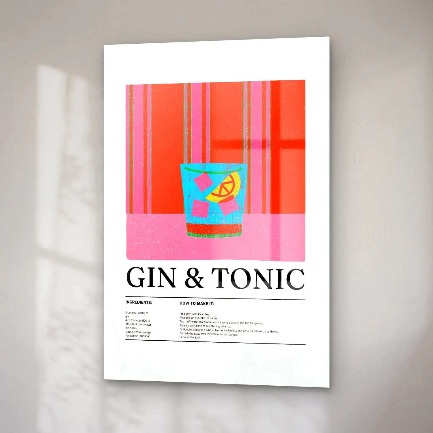 Retro Kokteyl – Turuncu Tonlar cam tablo — sağ açıdan görünüm