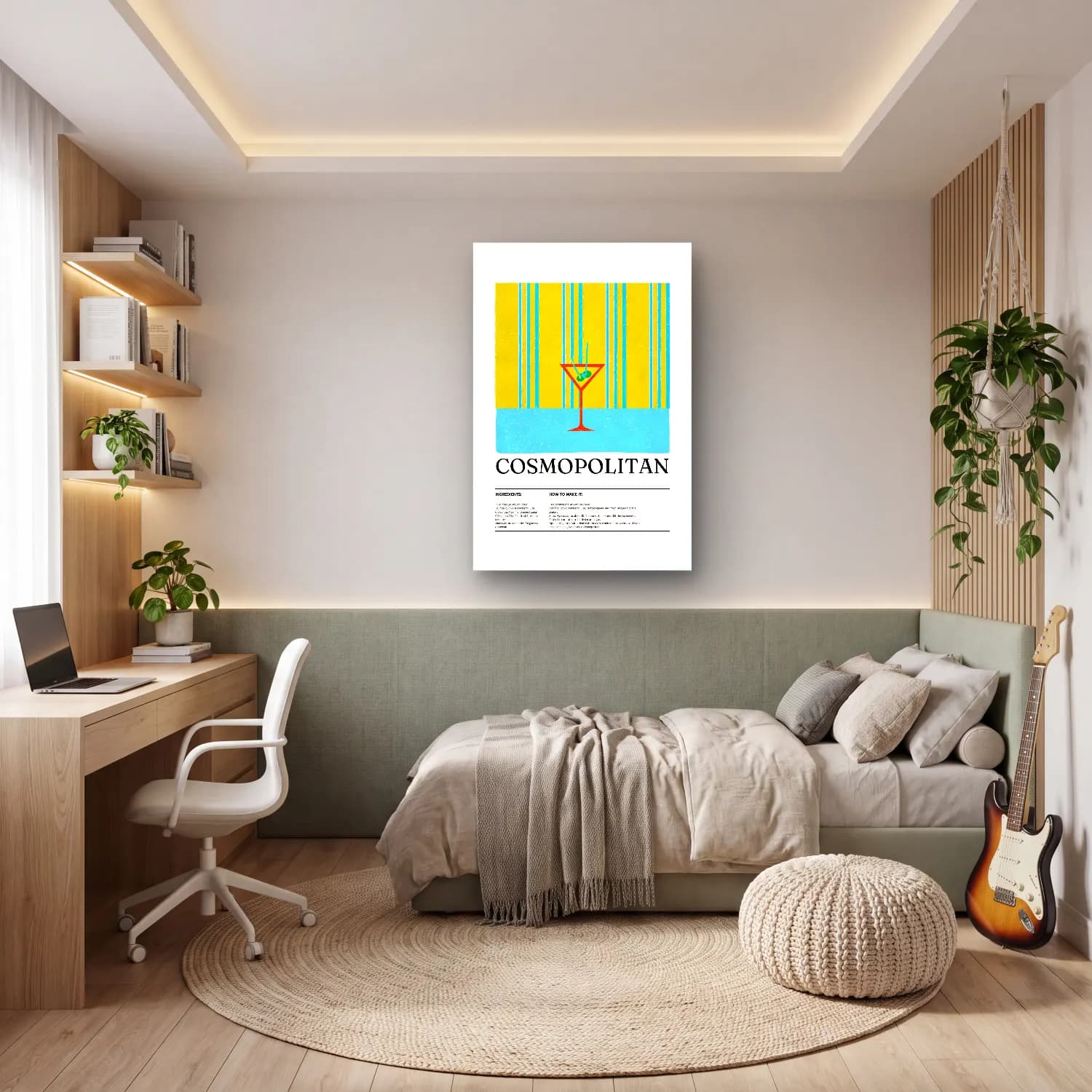 Vintage Poster Kokteyl No. 10 cam tablo — genç odasında