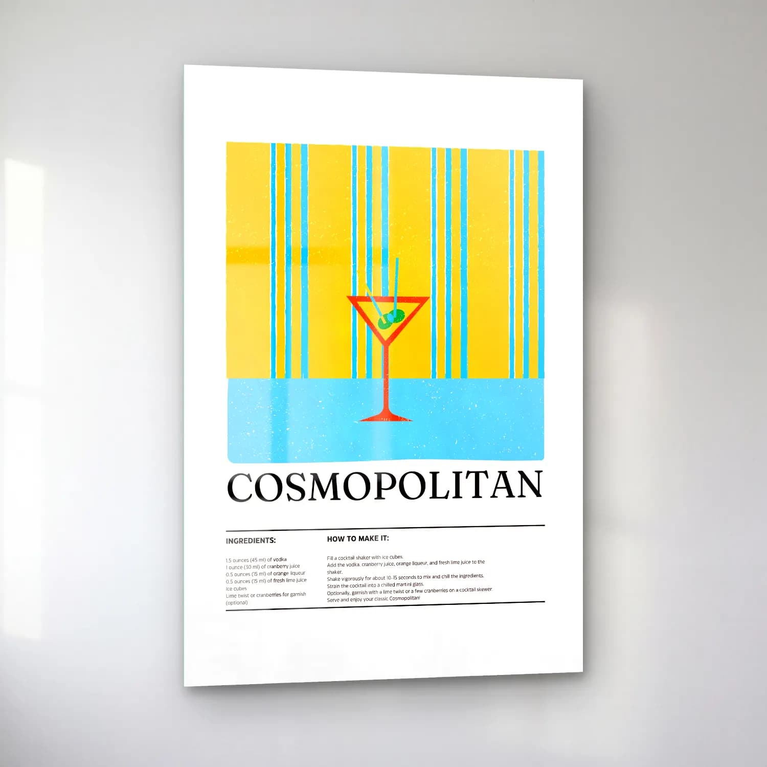 Vintage Poster Kokteyl No. 10 cam tablo — sol açıdan görünüm