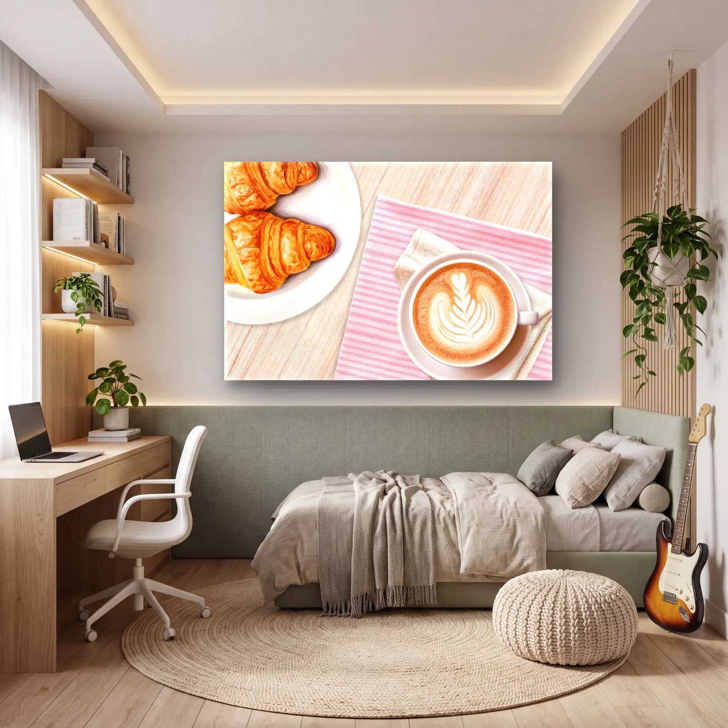 Pastel Ekmek ve Pastalar No. 12 cam tablo — genç odasında