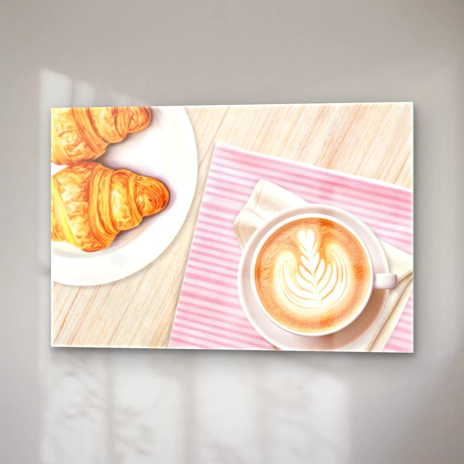 Pastel Ekmek ve Pastalar No. 12 cam tablo — sağ açıdan görünüm