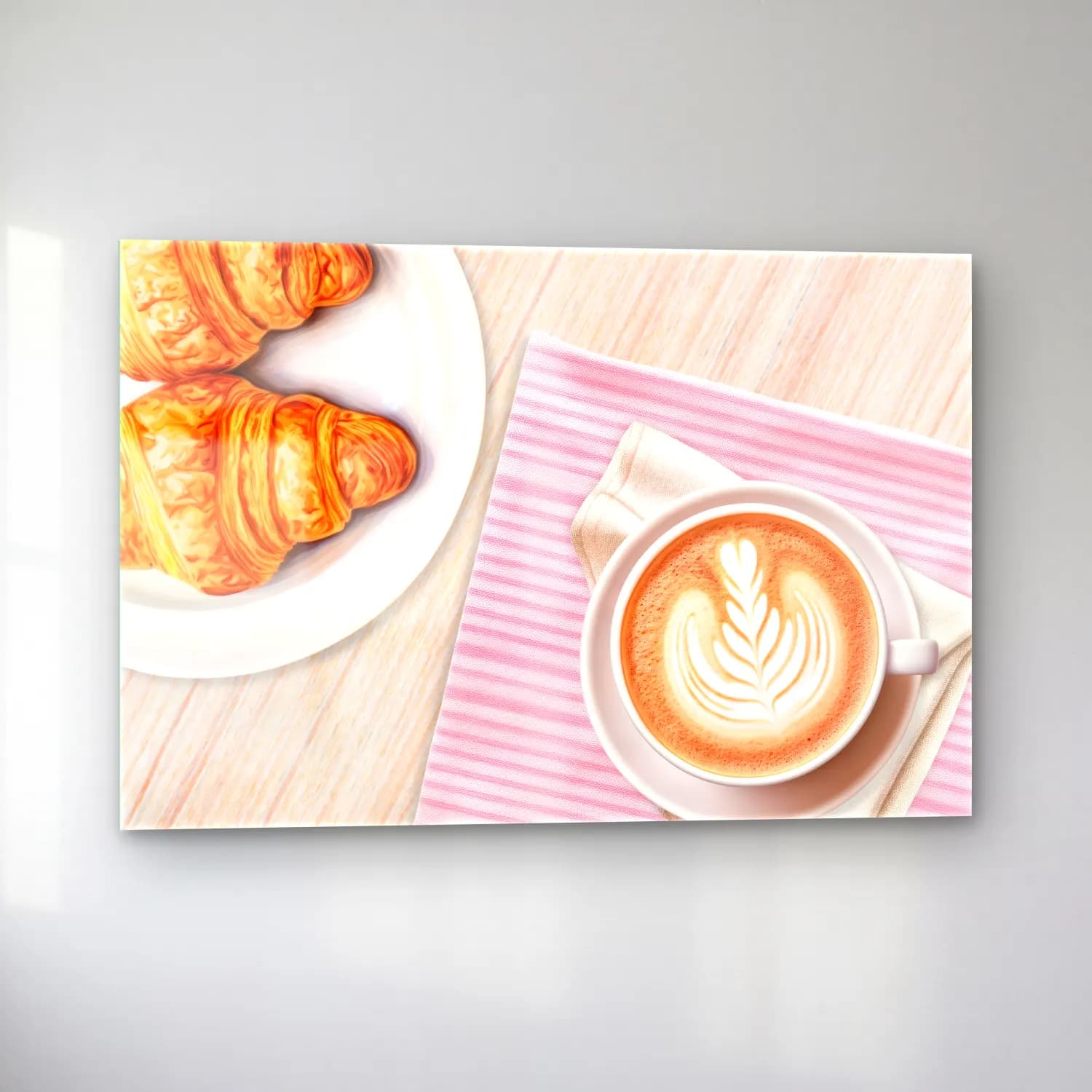 Pastel Ekmek ve Pastalar No. 12 cam tablo — sol açıdan görünüm