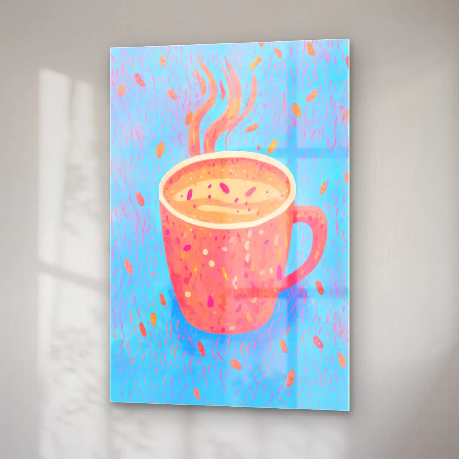 Pastel Çay Fincanı No. 6 cam tablo — sağ açıdan görünüm