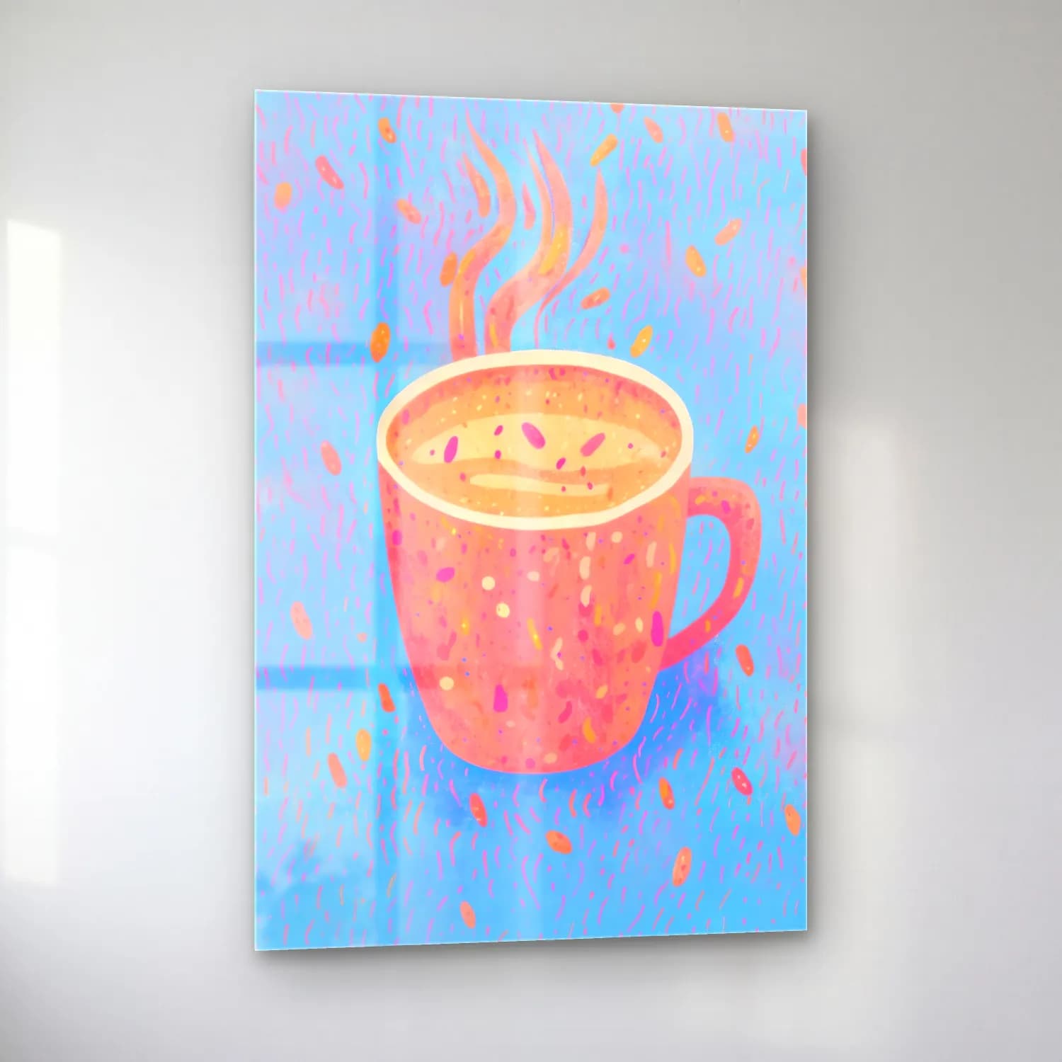 Pastel Çay Fincanı No. 6 cam tablo — sol açıdan görünüm