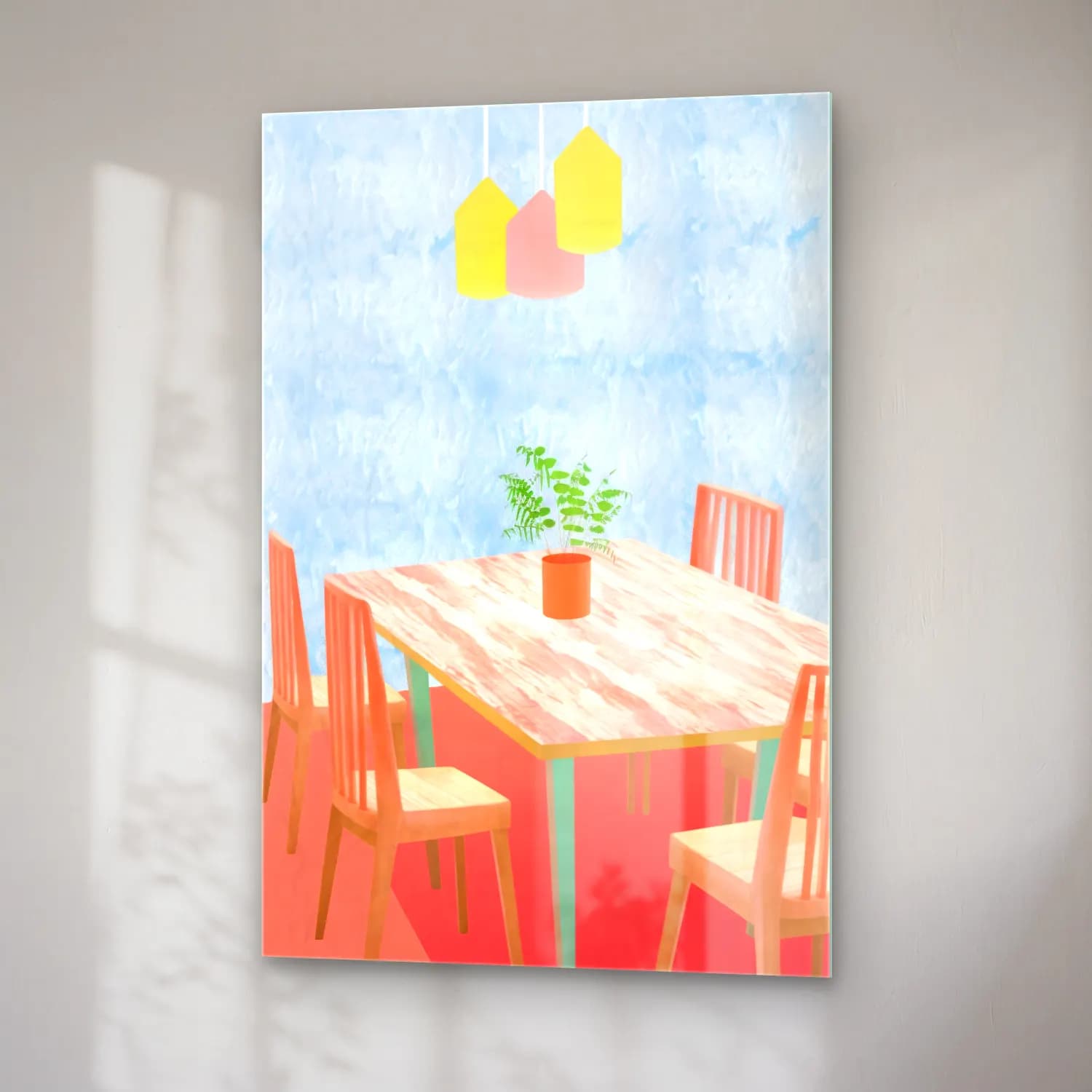Pastel Vazo No. 6 cam tablo — sağ açıdan görünüm