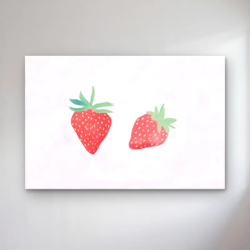 Pastel Çilekler No. 8 cam tablo — Pastel Çilekler No. 8 — pastel çilekler