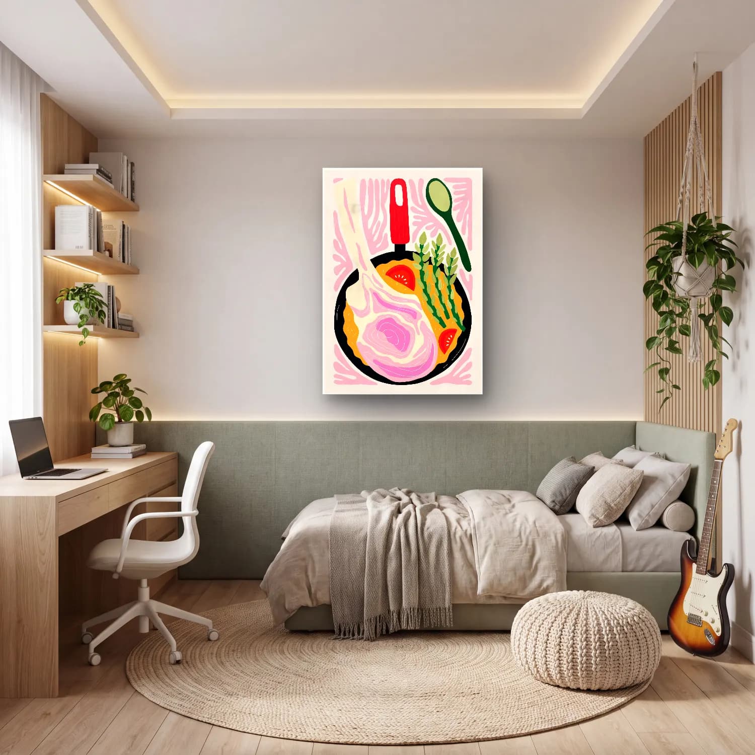 Pastel Makarna – Pembe Tonlar cam tablo — genç odasında