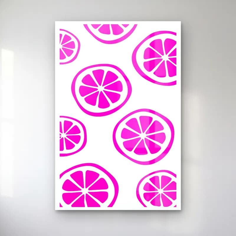 Retro Limonlar – Pembe Tonlar cam tablo — Retro Limonlar – Pembe Tonlar — retro limonlar