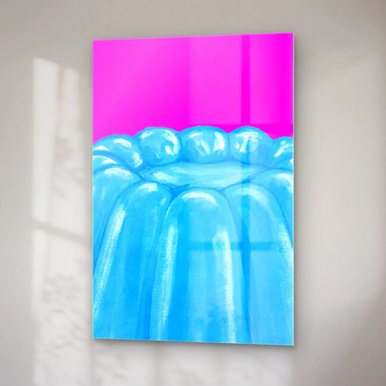 Pop Art Denizanası cam tablo — sağ açıdan görünüm