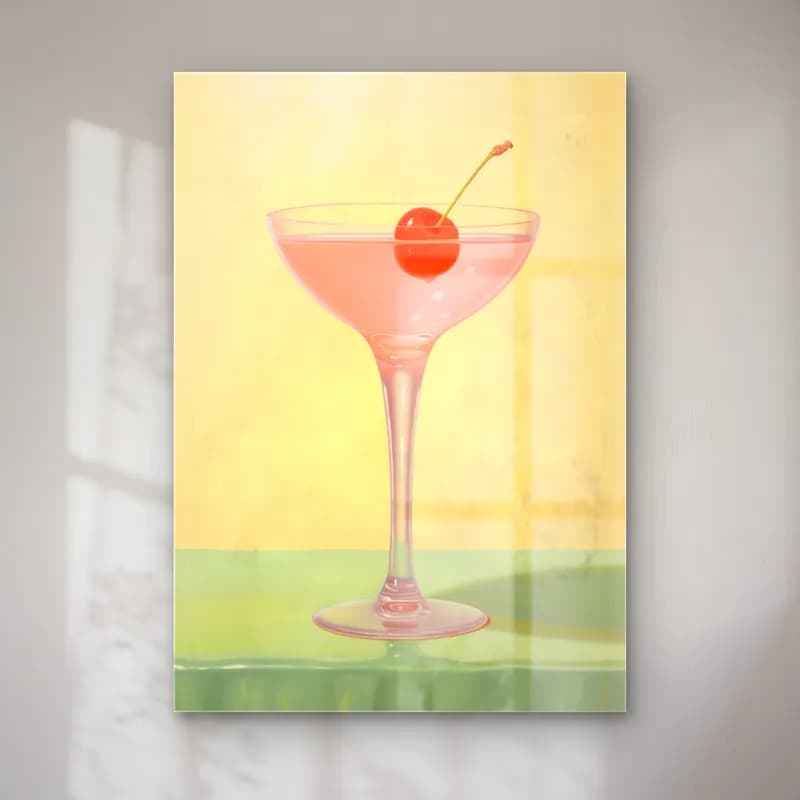 Yağlı Boya Kokteyl – Pembe Tonlar cam tablo — Yağlı Boya Kokteyl – Pembe Tonlar — yağlı boya kokteyl