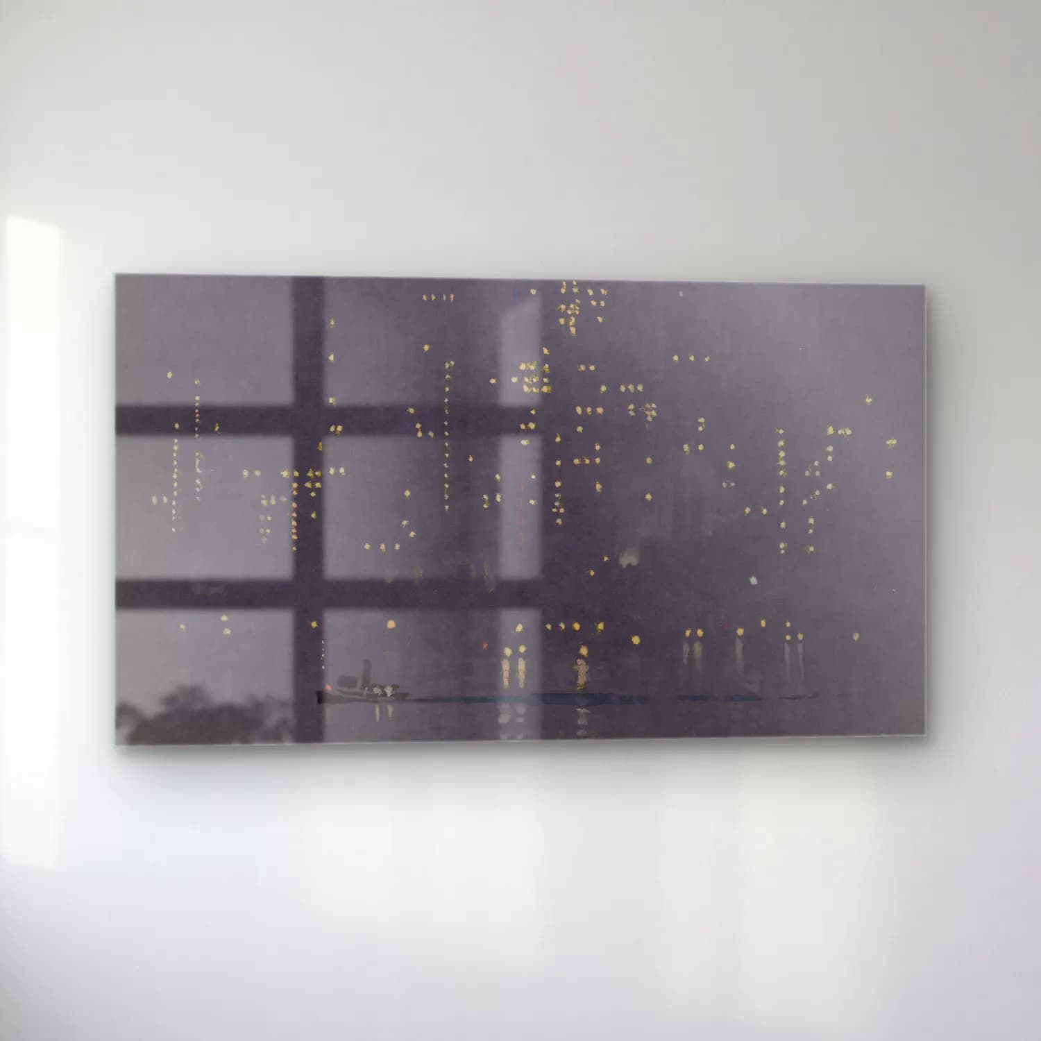 Joseph Pennell – Night lights of Manhattan cam tablo — sol açıdan görünüm
