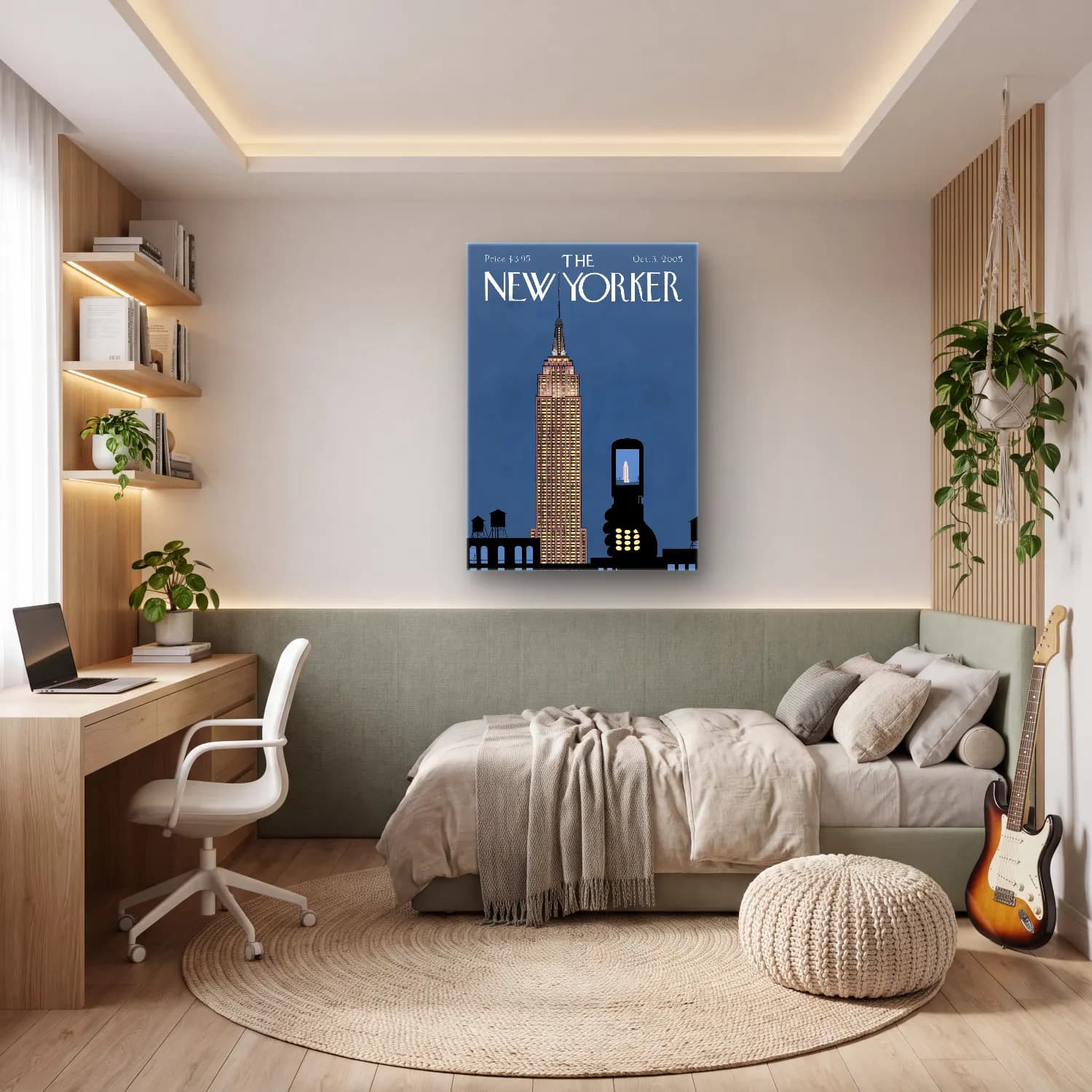 Pop Art New York Silüeti cam tablo — genç odasında