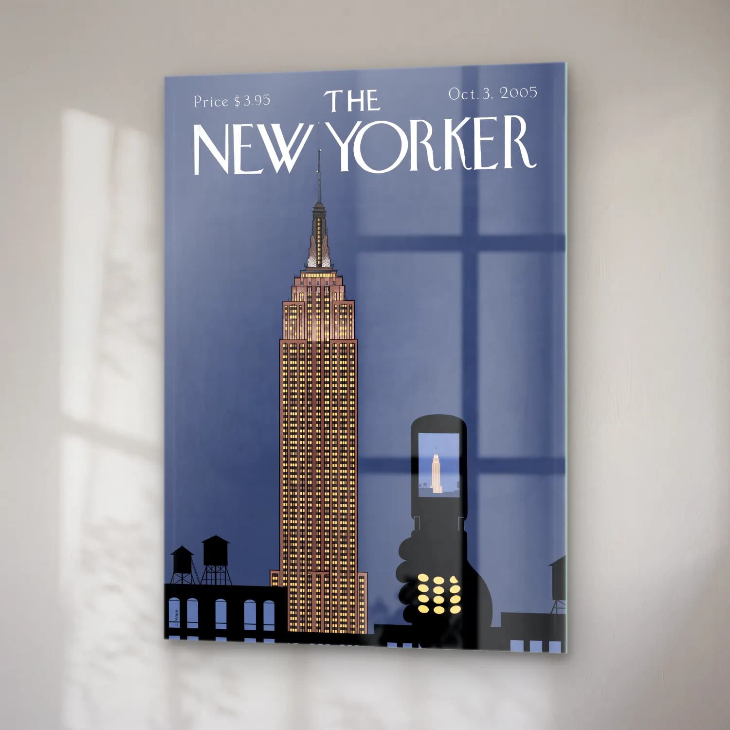 Pop Art New York Silüeti cam tablo — sağ açıdan görünüm
