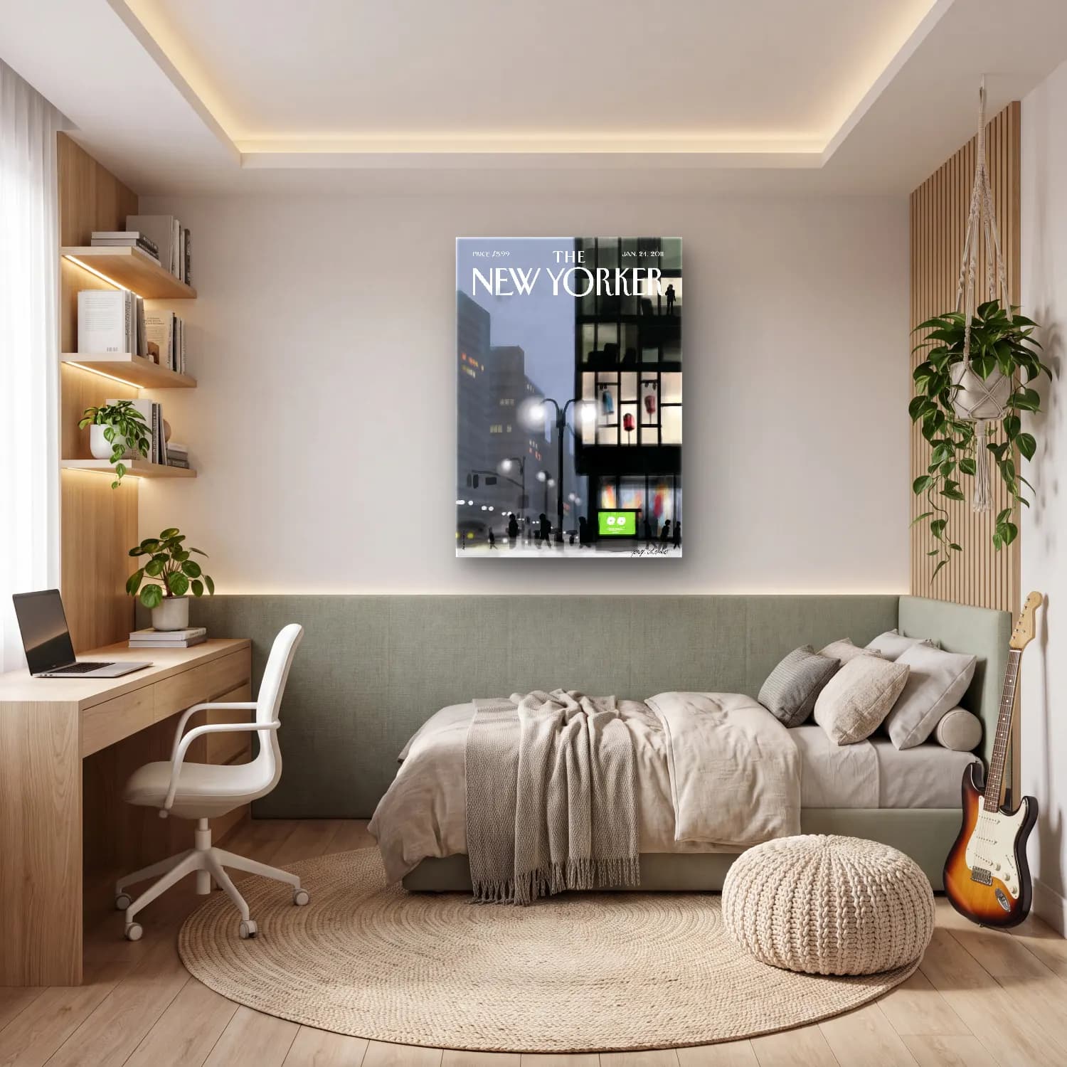 Modern Soyut Gece Şehir – Siyah Beyaz Tonlar cam tablo — genç odasında