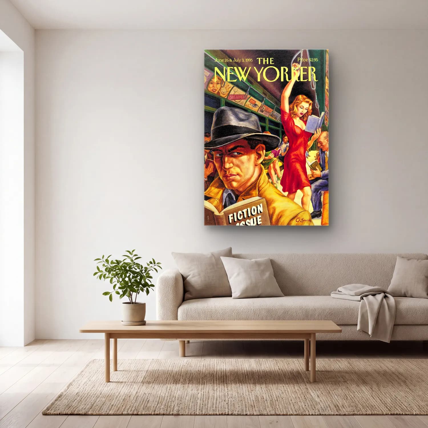 Vintage Poster Kalabalık Cadde – Kırmızı Tonlar cam tablo — açık renk salonda